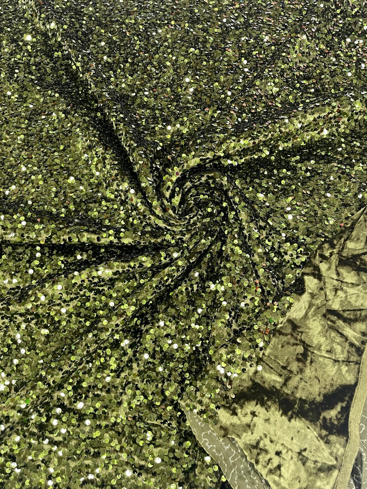 All-Over 5Mm Shiny Sequins Stretch Velvet Fabric - Sequins On Velvet, 54" Width (1 Yard)