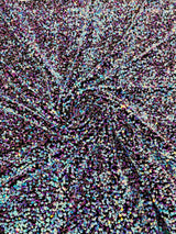 All-Over 5Mm Shiny Sequins Stretch Velvet Fabric - Sequins On Velvet, 54" Width (1 Yard)
