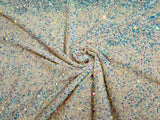 All-Over 5Mm Shiny Sequins Stretch Velvet Fabric - Sequins On Velvet, 54" Width (1 Yard)