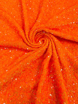 All-Over 5Mm Shiny Sequins Stretch Velvet Fabric - Sequins On Velvet, 54" Width (1 Yard)