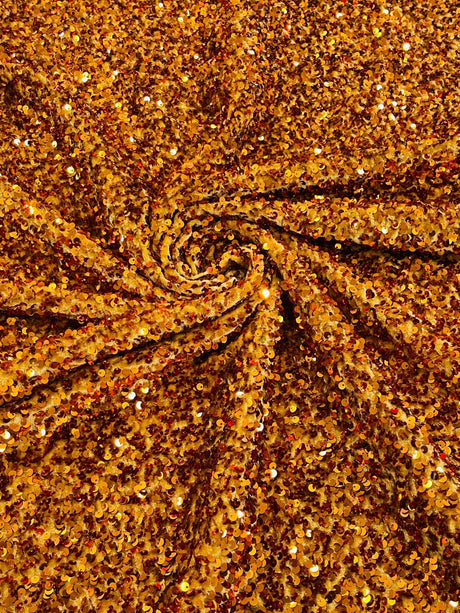 All-Over 5Mm Shiny Sequins Stretch Velvet Fabric - Sequins On Velvet, 54" Width (1 Yard)