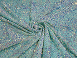 All-Over 5Mm Shiny Sequins Stretch Velvet Fabric - Sequins On Velvet, 54" Width (1 Yard)