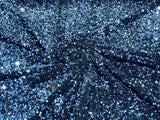 All-Over 5Mm Shiny Sequins Stretch Velvet Fabric - Sequins On Velvet, 54" Width (1 Yard)