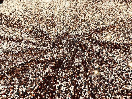 All-Over 5Mm Shiny Sequins Stretch Velvet Fabric - Sequins On Velvet, 54" Width (1 Yard)