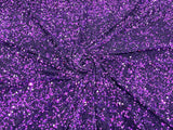 All-Over 5Mm Shiny Sequins Stretch Velvet Fabric - Sequins On Velvet, 54" Width (1 Yard)