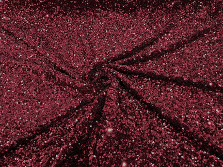 All-Over 5Mm Shiny Sequins Stretch Velvet Fabric - Sequins On Velvet, 54" Width (1 Yard)