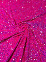 All-Over 5Mm Shiny Sequins Stretch Velvet Fabric - Sequins On Velvet, 54" Width (1 Yard)