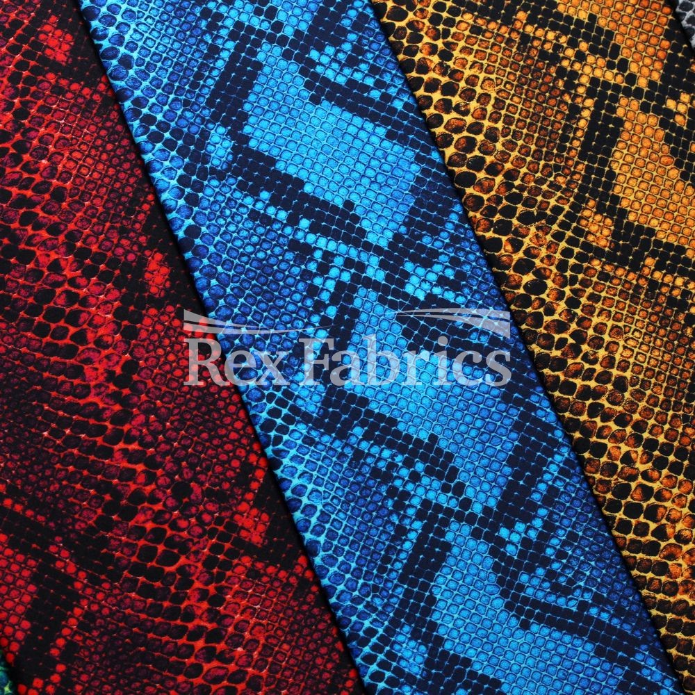 Serpent Nylon Spandex Fabric - Multiple Colors, Snakeskin Print, 58/60" Width (1 Yard)