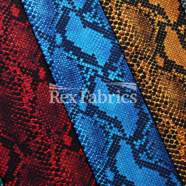Serpent Nylon Spandex Fabric - Multiple Colors, Snakeskin Print, 58/60" Width (1 Yard)