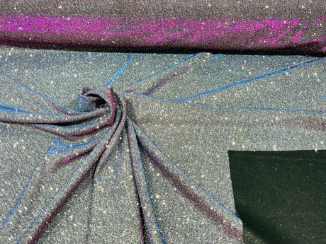 Glitter Metallic Lame Knitted Fabric - Moon Shadow Shimmer Glitter, 57/58" Width (1 Yard)