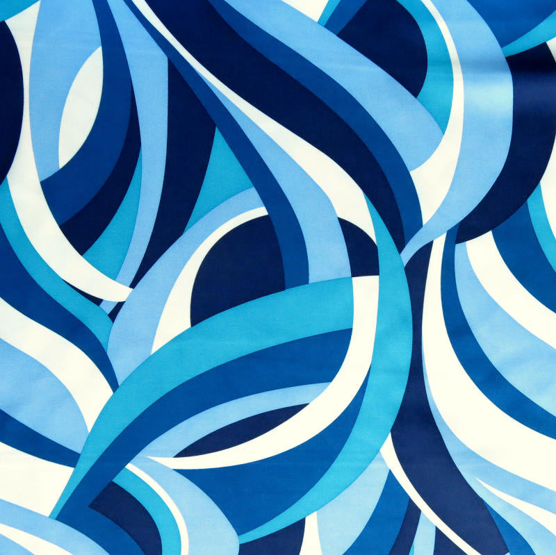 Microfiber Boardshort Fabric Shades of Blue Abstract