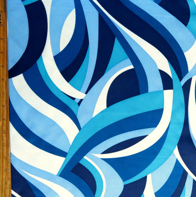 Microfiber Boardshort Fabric Shades of Blue Abstract