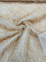 Shaggy Jacquard Faux Ostrich Eye Lash Faux Fur Fabric - 54" Wide, Multi Color (1 Yard)