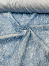 Shaggy Jacquard Faux Ostrich Eye Lash Faux Fur Fabric - 54" Wide, Multi Color (1 Yard)