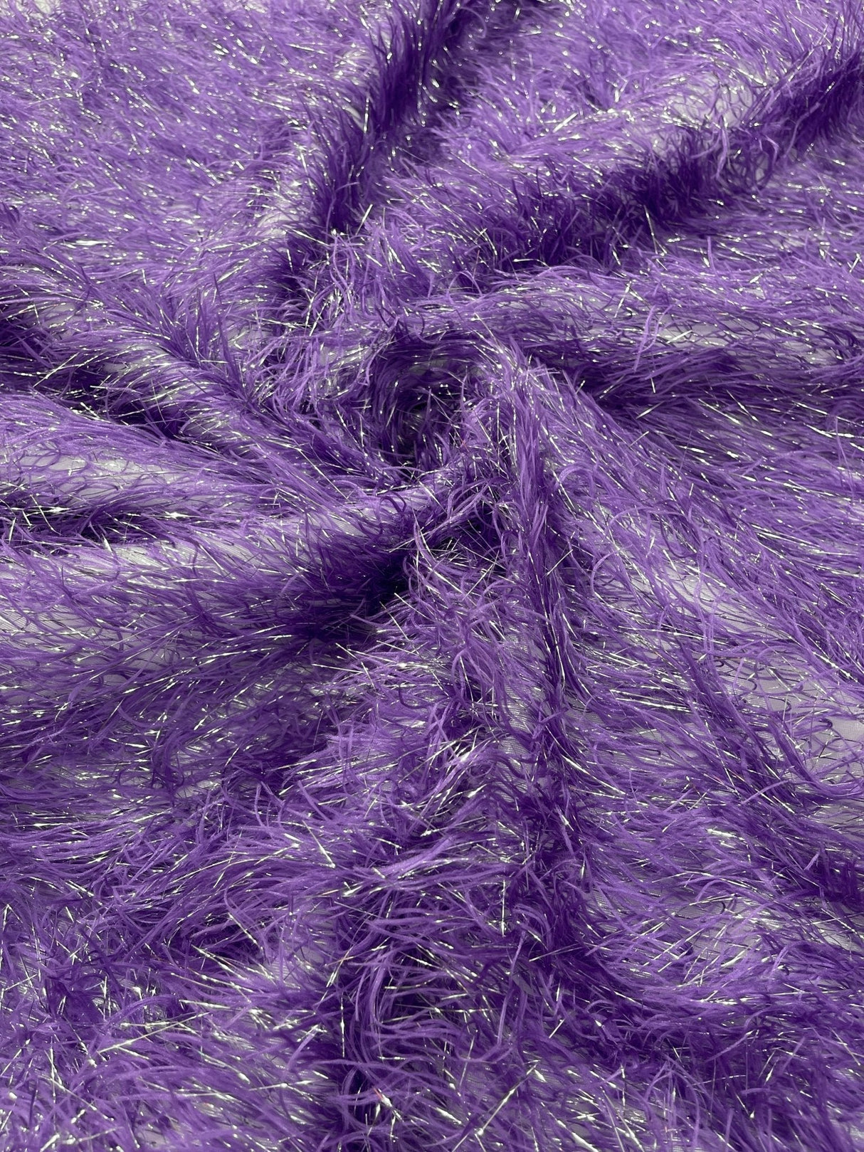 Shaggy Jacquard Faux Ostrich Eye Lash Faux Fur Fabric - 54" Wide, Multi Color (1 Yard)
