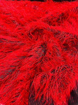 Shaggy Jacquard Faux Ostrich Eye Lash Faux Fur Fabric - 54" Wide, Multi Color (1 Yard)