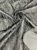 Shaggy Jacquard Faux Ostrich Eye Lash Faux Fur Fabric - 54" Wide, Multi Color (1 Yard)