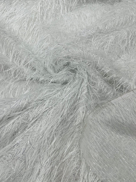 Shaggy Jacquard Faux Ostrich Eye Lash Faux Fur Fabric - 54" Wide, Multi Color (1 Yard)