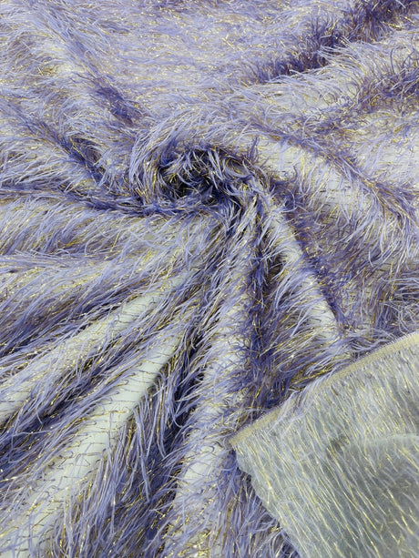 Shaggy Jacquard Faux Ostrich Eye Lash Faux Fur Fabric - 54" Wide, Multi Color (1 Yard)