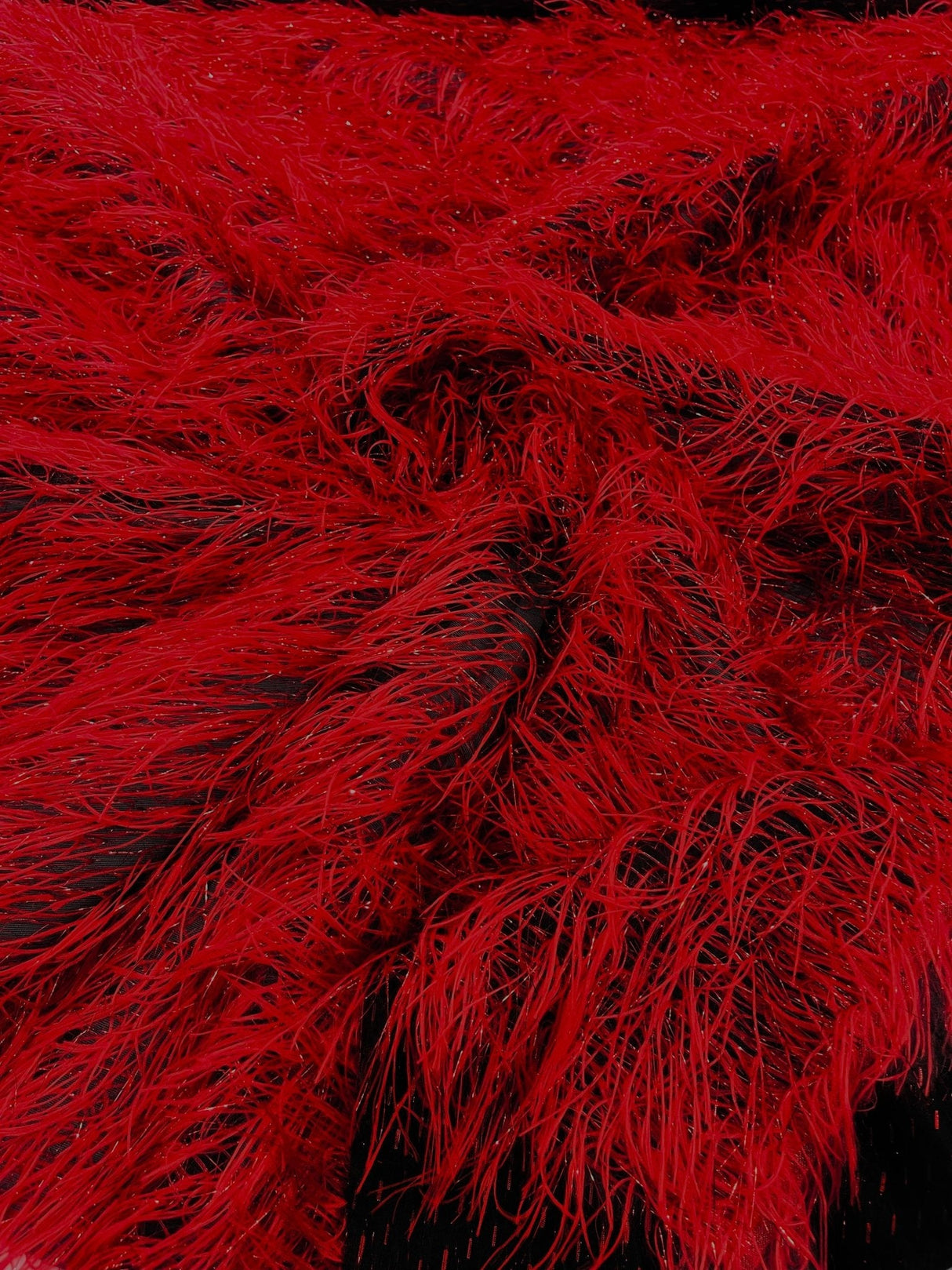 Shaggy Jacquard Faux Ostrich Eye Lash Faux Fur Fabric - 54" Wide, Multi Color (1 Yard)