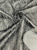 Shaggy Jacquard Faux Ostrich Eye Lash Faux Fur Fabric - 54" Wide, Multi Color (1 Yard)