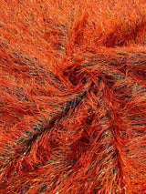 Shaggy Jacquard Faux Ostrich Eye Lash Faux Fur Fabric - 54" Wide, Multi Color (1 Yard)