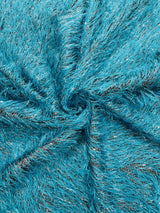 Shaggy Jacquard Faux Ostrich Eye Lash Faux Fur Fabric - 54" Wide, Multi Color (1 Yard)