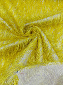 Shaggy Jacquard Faux Ostrich Eye Lash Faux Fur Fabric - 54" Wide, Multi Color (1 Yard)