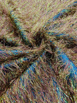 Shaggy Jacquard Faux Ostrich Eye Lash Faux Fur Fabric - 54" Wide, Multi Color (1 Yard)