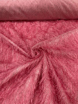 Shaggy Jacquard Faux Ostrich Eye Lash Faux Fur Fabric - 54" Wide, Multi Color (1 Yard)