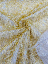 Shaggy Jacquard Faux Ostrich Eye Lash Faux Fur Fabric - 54" Wide, Multi Color (1 Yard)