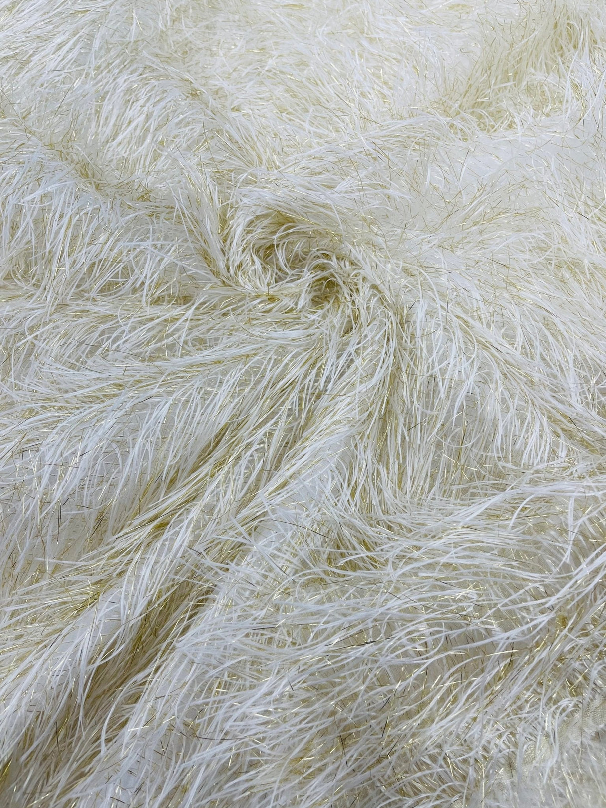 Shaggy Jacquard Faux Ostrich Eye Lash Faux Fur Fabric - 54" Wide, Multi Color (1 Yard)