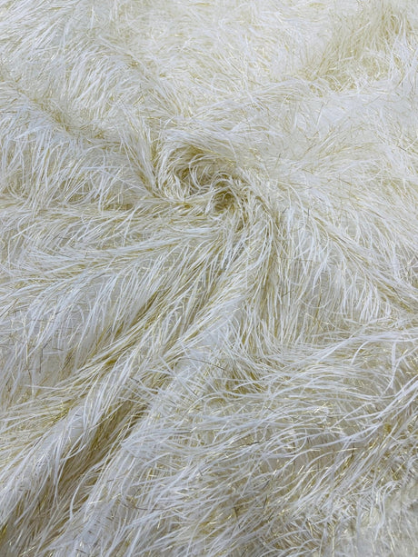 Shaggy Jacquard Faux Ostrich Eye Lash Faux Fur Fabric - 54" Wide, Multi Color (1 Yard)