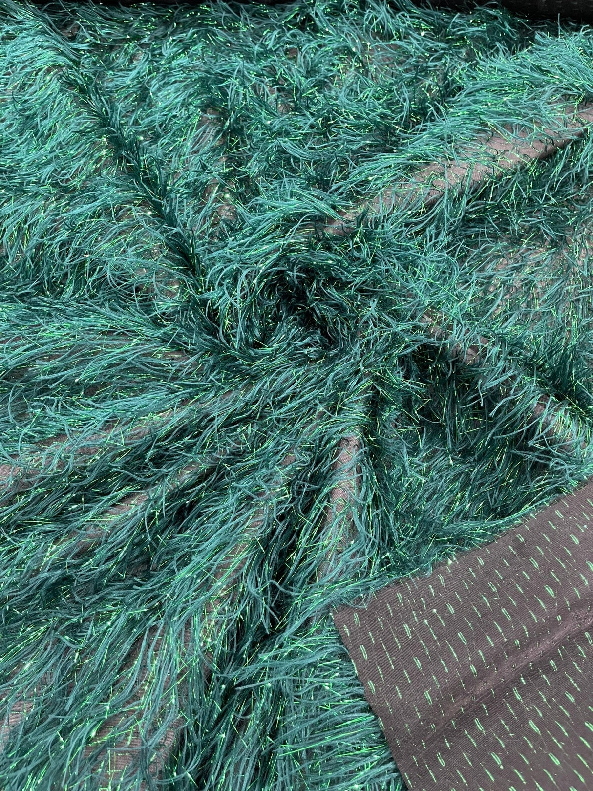 Shaggy Jacquard Faux Ostrich Eye Lash Faux Fur Fabric - 54" Wide, Multi Color (1 Yard)