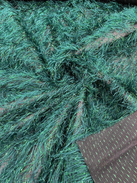 Shaggy Jacquard Faux Ostrich Eye Lash Faux Fur Fabric - 54" Wide, Multi Color (1 Yard)