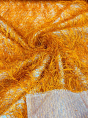 Shaggy Jacquard Faux Ostrich Eye Lash Faux Fur Fabric - 54" Wide, Multi Color (1 Yard)