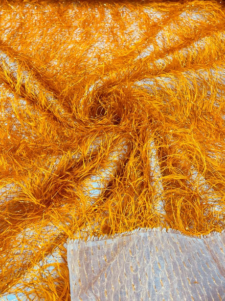 Shaggy Jacquard Faux Ostrich Eye Lash Faux Fur Fabric - 54" Wide, Multi Color (1 Yard)