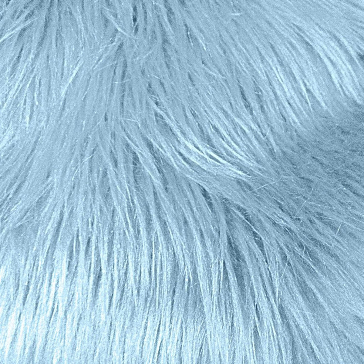 Baby Blue Faux Fake Fur Long Pile Shaggy Fabric,
