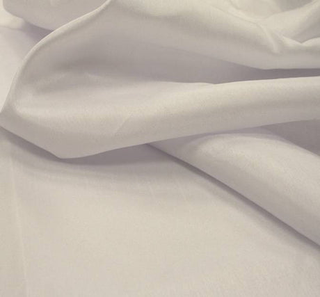 Shantung Slub Polyester Fabric - Solid White, 58/60" Width