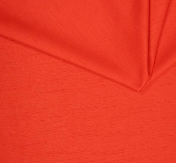 Shantung Slub Solid Orange Polyester Fabric - Orange, Slub Texture, 58/60" Width (1 Yard)