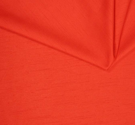 Shantung Slub Solid Orange Polyester Fabric - Orange, Slub Texture, 58/60" Width (1 Yard)