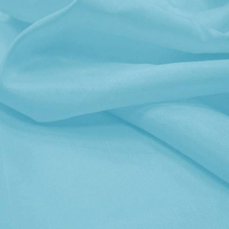 1 Yard Count Shantung Slub Fabric LT Teal Drapery Material Silk Like Soft Polyester 58/60 Inches Width