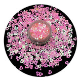 Shaped Glitter Valentine - Heart Fancy Lt Pink & White (2 oz Bag)
