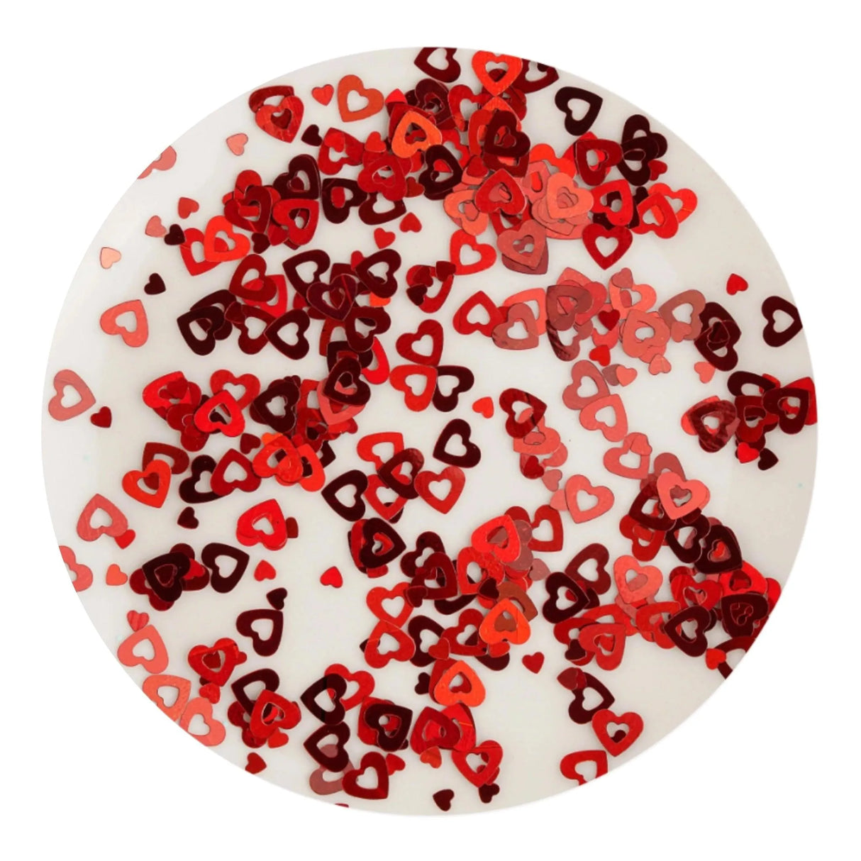 Shaped Glitter Valentine - Heart Red Fancy Medium (2 oz Bag)