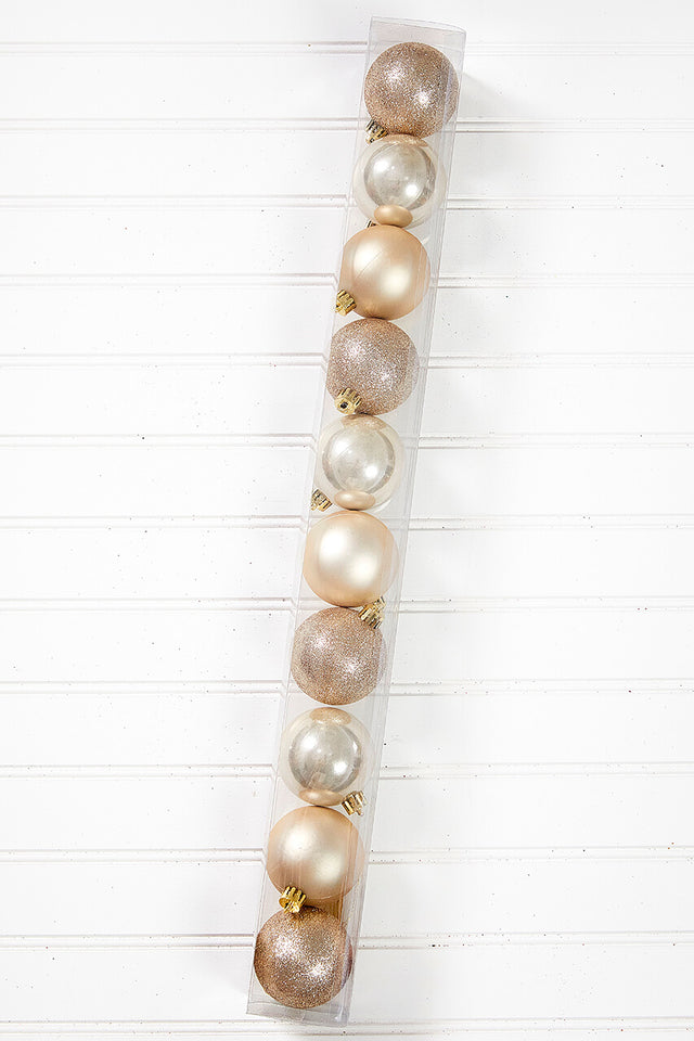 10pc Shatterproof Ornament Box - Pearl