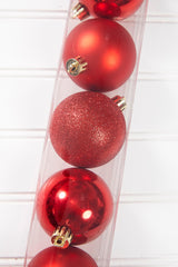 10pc Shatterproof Ornament Box - Christmas Red