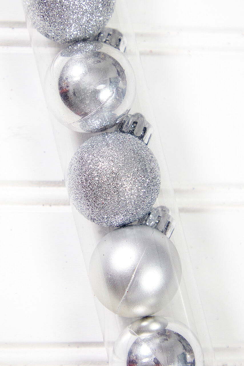 14pc Shatterproof Ornament Tube - Silver
