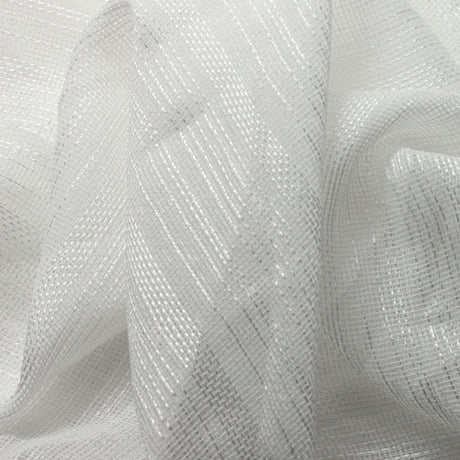 Sheer Drapery Fabric Stripe Embroidered 110" Polyester