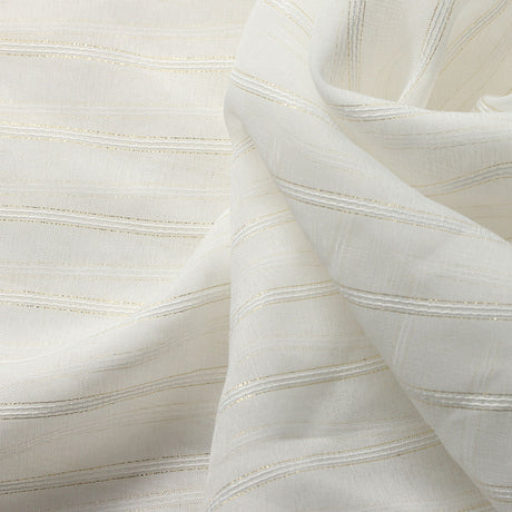 Sheer Drapery Fabric Stripe Embroidered 110" Polyester