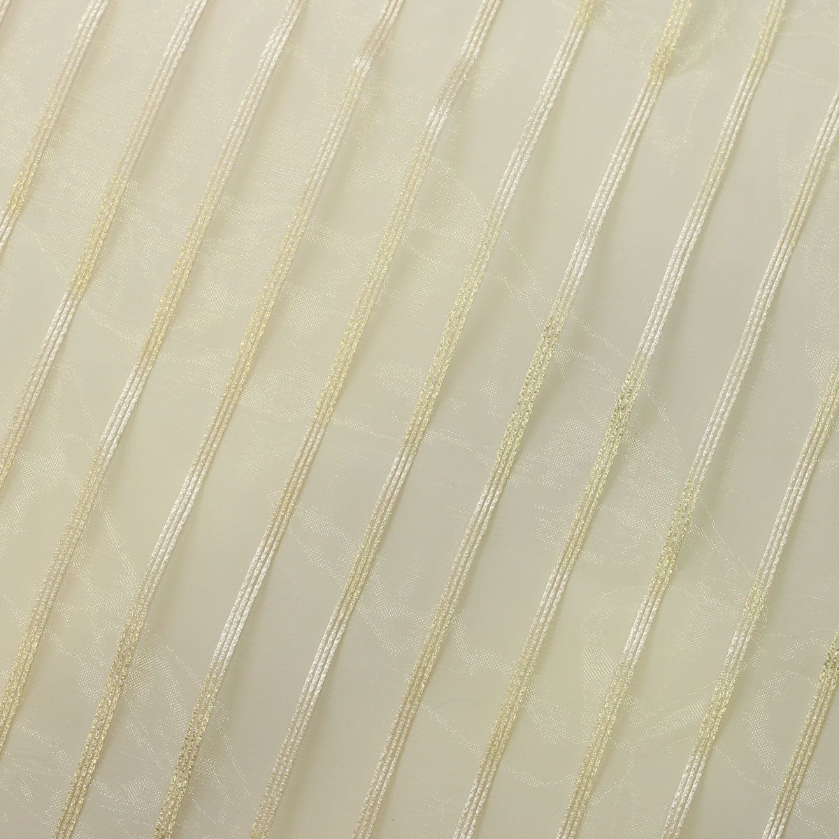 Sheer Drapery Fabric Stripe Embroidered 110" Polyester
